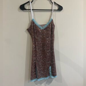 Sheer cheetah print mini slip